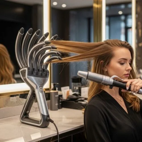 Woman using Dyson Airwrap Multi Styler which is one of the best hair tools for styling in 2025