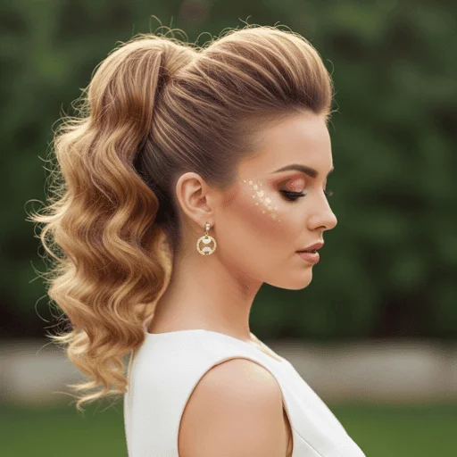 High ponytail with volume and curled ends styled for summer glam looks in 2026.