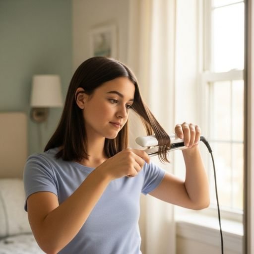 Remington ceramic flat iron used by teen girl – best budget-friendly straightener 2025