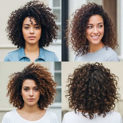 Curly and coily hair trends for 2025 featuring afro volume, finger coils, and wash-and-go styles