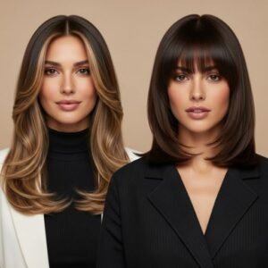 2025 hairstyles for oval face shape including soft layers and curtain bangs