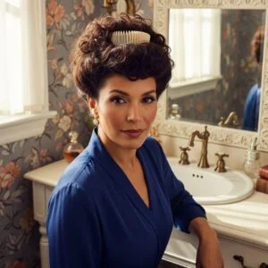 Throwback Y2K style stretch comb used to style voluminous hair