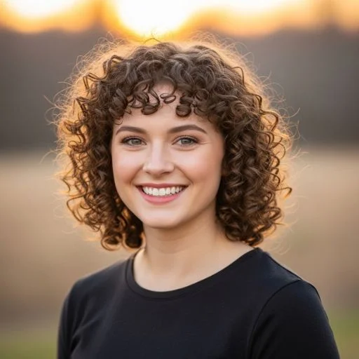 Natural curly hairstyle styled with no heat or tools, low maintenance friendly