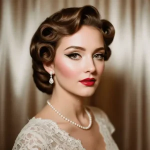 retro pin curls on short hair